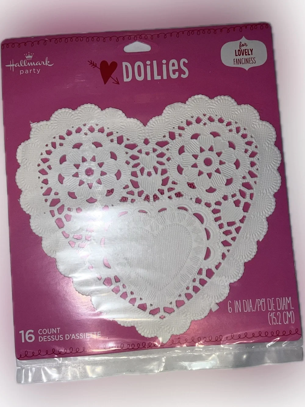 🔴Hallmark White Heart Lace Doilies White 6” 16 Count 3 Packs Holiday Valentines